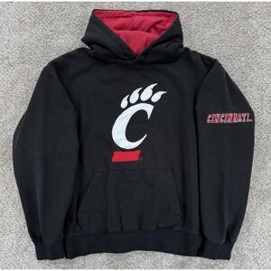 Cincinnati Bearcats‎ Hoodie Mens M Black Red Stadium Athletics 70/30 Cotton/Poly
